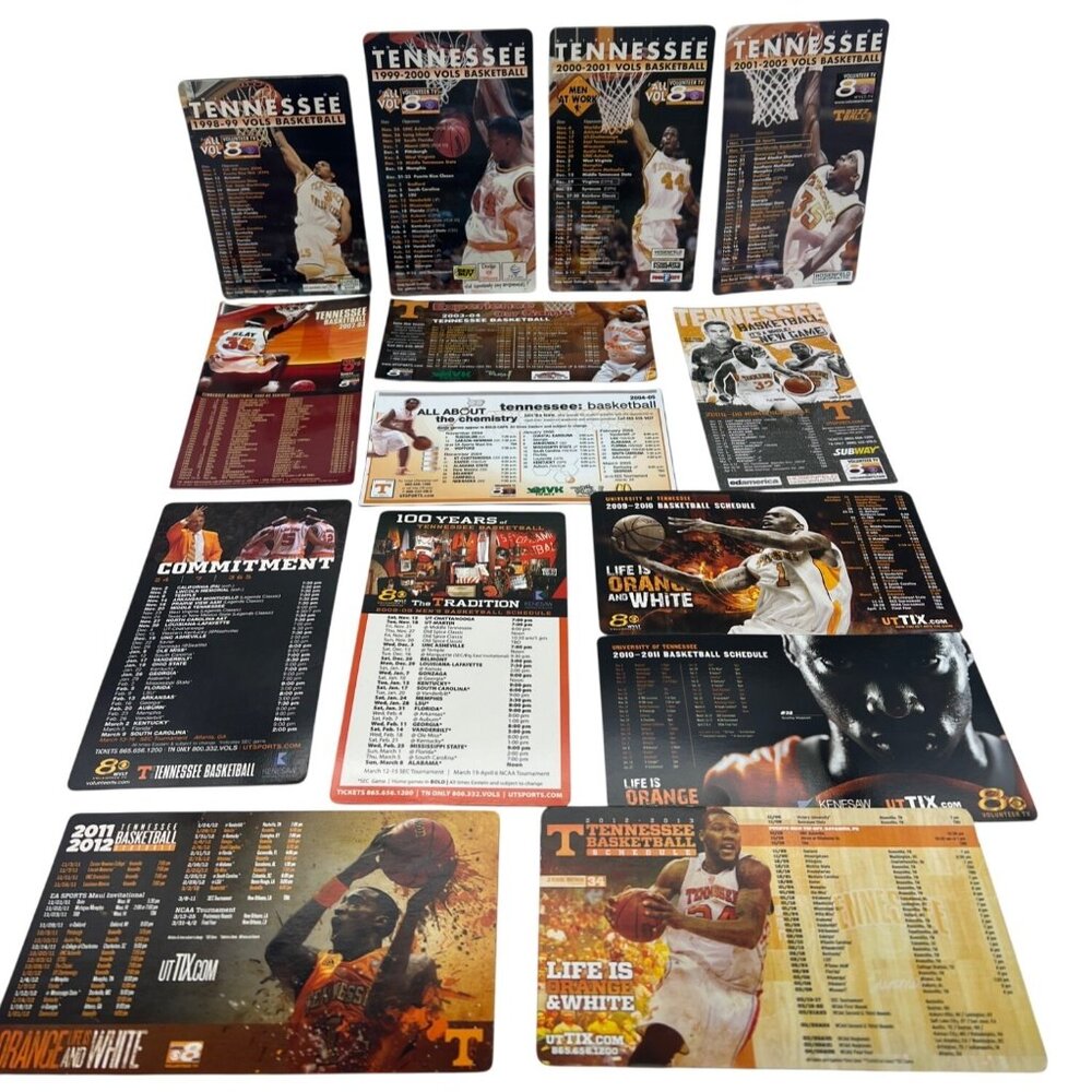 Set of 18 Tennessee Vols Basketball Schedule Magnets (1998-2018)